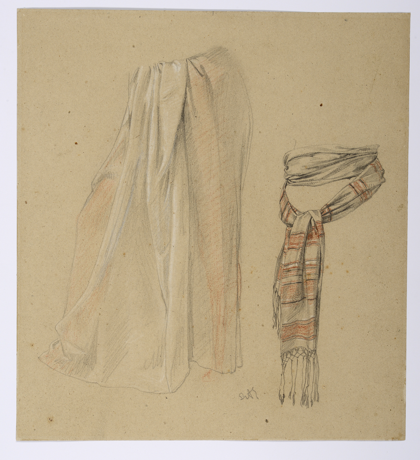Studies of a Skirt and a Tied Scarf